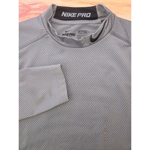 Nike Pro Fitted Dri-Fit Mock Athletic Layer Shirt Large - Picture 4 of 7